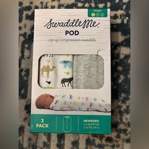 SwaddleMe Newborn Zip-Up Swaddle 2-Pack in Gray and Animal Print